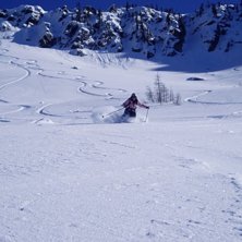 H&auml;r l&auml;gger jag n&aring;gra sv&auml;ngar i Five Mile.. Foto: Jonas Persson. &Aring;kare: Hanna Ekelund.