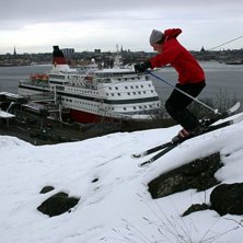 Lite sk&ouml;n offpist n&auml;stan mitt i Stockholm.. Foto: Tomas Johansson. &Aring;kare: Gustav Ekroth.