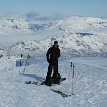 Uppe p&aring; Spanstinden. At last...
. Foto: Jonas Gozzi. &Aring;kare: Mattias Clarin.
