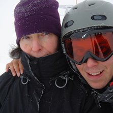 Jag och mor i liften. Foto: Jens sandquist.