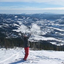 Another great day in Mer&aring;ker. Enjoying the powder. Foto: Katrine Ingebrigtsen. &Aring;kare: May Elin Aarstad.