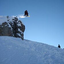 Jag droppar picnic-klippan Vid Casse du beuf lifte. Foto: Fredrik. &Aring;kare: Daniel Kalin.