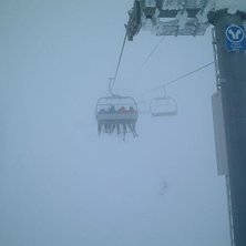 Dimmig f&ouml;rsta dag i Fernie.
sk&ouml;n vecka annars. . Foto: Olle Svensson. &Aring;kare: Fernie.