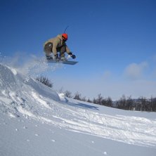 Dras iv&auml;g i luften av en tr&aring;d i m&ouml;ssan.. Foto: Richard Kingfelt. &Aring;kare: Robert Flodstr&ouml;m.