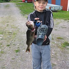 stora abborren.... Foto: pappa. &Aring;kare: Jag.