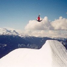 1a dagen pa Blackcomb ser jag nagra idioter som ga. Foto: Darryl Hunt. &Aring;kare: Johan Kristofers.