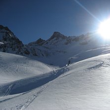 F&ouml;rsta branten p&aring; baksidan av Hohe Scharte i Sch. Foto: Jonas K&ouml;rner. &Aring;kare: Magnus Fagerlund.