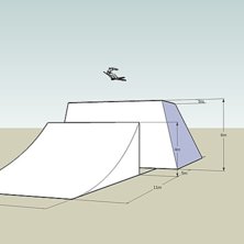 Hoppet vi planerar f&ouml;r Skifix Big Air #2 och #3. Foto: Emil. &Aring;kare: 3d-modell.