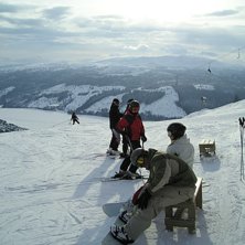 F&ouml;rsta &aring;ket i &Aring;re -07. Kan det bli b&auml;ttre... Foto: Benny P. &Aring;kare: Robert,Pernilla och Rose-Marie.