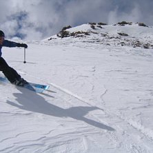 En solig dag i La Grave. Foto: Martin Bengtsson. &Aring;kare: Magnus Bardh.