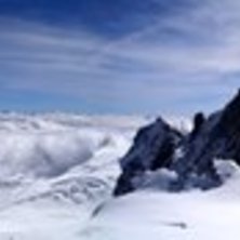 Panorama &ouml;ver Mt Blanc massivet. Foto: Mattias Johansson.