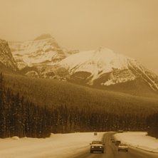 en sk&ouml;n dag pa bussen till Lake Louise, det hade . Foto: jim g&auml;fvert.