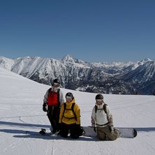 Sk&ouml;n &aring;kning med tjejorna ner till briancon. Foto: ida eriksson. &Aring;kare: Andrea/Malin/Hanna.