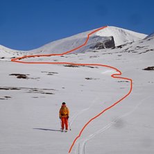 H&auml;r ser man hela &aring;ket och de sista 300-250 h&ouml;jd. Foto: Mattias Skantz.