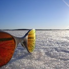 En sk&ouml;n eftermiddags tur med Anna ute p&aring; isen i . Foto: Fredrik Lund&eacute;n.