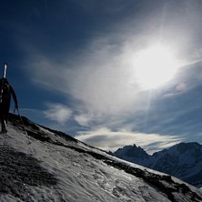 Jan Stenstr&ouml;m p&aring; v&auml;g mot toppen.. Foto: Jonas Tufvesson. &Aring;kare: Jan Stenstr&ouml;m.