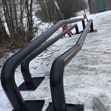 Disse nye rails er n&aring; satt ut i terrengparken
Vi .