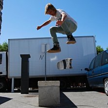 Kickflip. Foto: Algot Olsen (jag). &Aring;kare: Hjalmar Olsen.