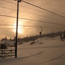 Tidigt p&aring; morgonen. Vacker v&auml;der och sn&ouml;. Foto: Per Malmberg.