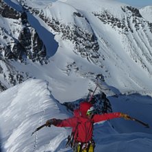 Matti Saapunki visar hur bred kammen &auml;r under sn�. Foto: tryggve tir&eacute;n.