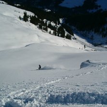 Powder! Kom dan innan sn&ouml;ade hela natten solsken . Foto: Axel Wernhoff. &Aring;kare: CArl WERNHOFF.
