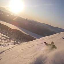 Lofsdalen under jullovet, blev lite puder d&aring; park. Foto: Jesper Olsson (me). &Aring;kare: wille Falk.