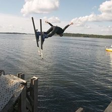 Lite hopptr&auml;ning p&aring; Bos&ouml;n.. Foto: Rickard Dahlstrand. &Aring;kare: Gustaf Sj&ouml;berg.
