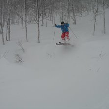 En sn&ouml;ig dag i Hemavan!. Foto: Lina Lundholm. &Aring;kare: Christoffer Bostr&ouml;m.