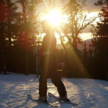solnedg&aring;ng i &aring;rebj&ouml;rnen. Foto: Johan Eriksson. &Aring;kare: Hanna Petersson.