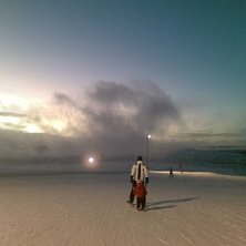 Ett moln drar f&ouml;rbi Trysil, en sn&ouml;rik februari m. Foto: Anton. &Aring;kare: Ok&auml;nd.