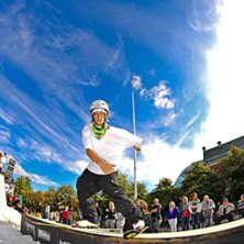 Railjam p&aring; torget i Karlstad. Foto: Emil Rydell. &Aring;kare: Alexander Hebbe.
