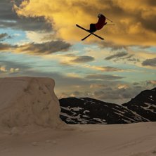 Sunsetshoot i fonna.. Foto: Adam Palander. &Aring;kare: Daniel Harila.