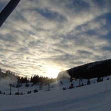 Kalde temperaturer gir god sn&oslash;produksjon
Kanonene.