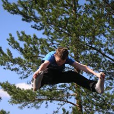 jag g&ouml;r en nose grab med h&aring;l i strumpan. Foto: Filip Pettersson (powerOFF). &Aring;kare: Calle Sk&ouml;ld (calle-jalle.