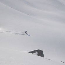 Peter drar p&aring; ner mot lac du lou. helt or&ouml;rd kal. Foto: Eric Gervais. &Aring;kare: Peter Kaminski.