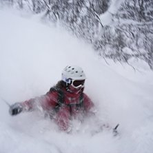 Puderdag i gummiskogen. Foto: Daniel Chapuis. &Aring;kare: Lisa Wallman.