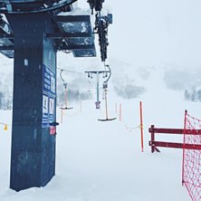 Fredag
-1, sn&oslash; i lufta og kaffe i luka????????❄.