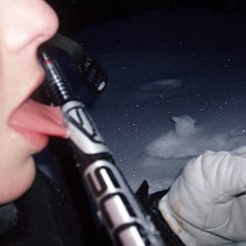 25 Minusgrader i Lofsdalen testade att slicka p&aring; . Foto: Johannes falk. &Aring;kare: Karl-henrik Johansson Munk.