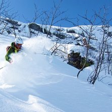 En bra dag p&aring; berget, h&auml;r i en djup h&ouml;ger.... Foto: Bj&ouml;rn Arnemo. &Aring;kare: Jonas Bolling.
