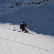 Puder i Engelberg som vanligt. Foto: Bj&ouml;rn Holmberg. &Aring;kare: Mia Holmberg.