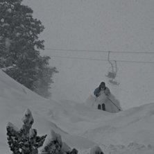 Tungt sn&ouml;fall i Stubenskogen.. Foto: Felix Grunert. &Aring;kare: Rikard Lindblad.