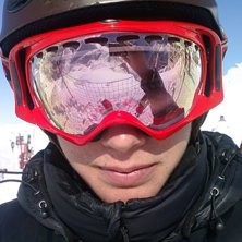 Pelle l&aring;nade mina nya googles d&aring; hans egna fortf. Foto: Pelle. &Aring;kare: Pelle.