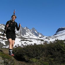 Nedstigning fr&aring;n Dyrhaugsryggen vid Turtagro. Eft. Foto: Johan Olofsson. &Aring;kare: Johanna M&ouml;rk.