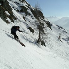 &Aring;ker i offpisten under Seehornliften.. Foto: Anders Wallander. &Aring;kare: Tony Fredriksson.