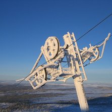 Favoritstolpe som fotoobjekt i liften Toppen 1 (av. Foto: Daniel Rapp.