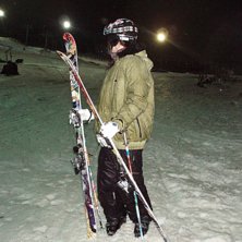 N&ouml;jd med skidorna sina :). Foto: Jag. &Aring;kare: Matilda.