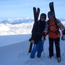 Glacier Dachstein Backcountry ski-run Edelgries - . Foto: Maik. &Aring;kare: Martin (on the left) - Chris (on the right).