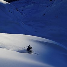 Januari solen var p&aring;v&auml;g ner, vi hann precis ta b. Foto: Fredrik Ludvigsson. &Aring;kare: Mattias Erd&ouml;s.