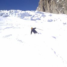 glaci&auml;r&aring;kning p&aring; chamonix h&ouml;gsta topp (3842 om. Foto: Nicklas Haglund. &Aring;kare: Rasmus Bergqvist.