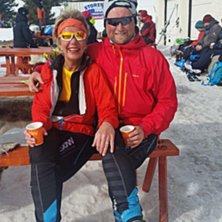 Stemning.
Hilde og Jon Freddy tar seg en pausestop.